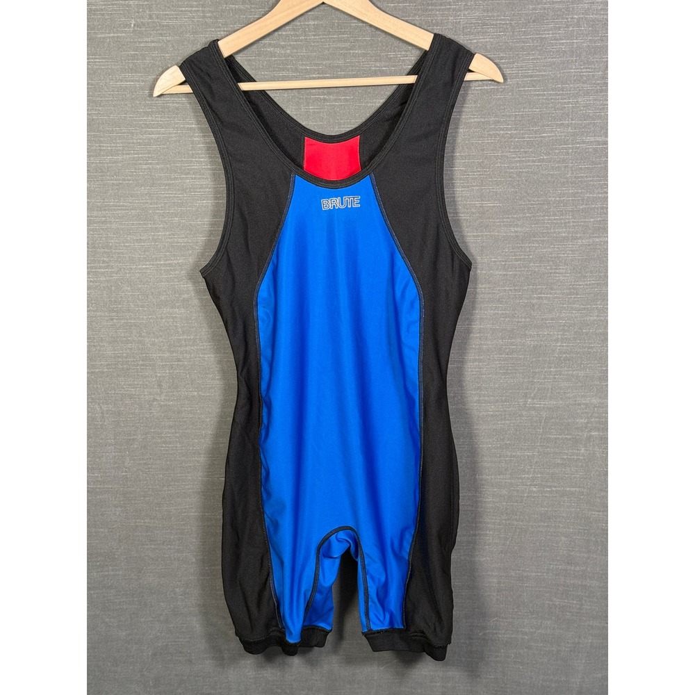 Brute Reversible Wrestling Singlet Mens Red Blue Black Performance One Piece - Picture 8 of 12